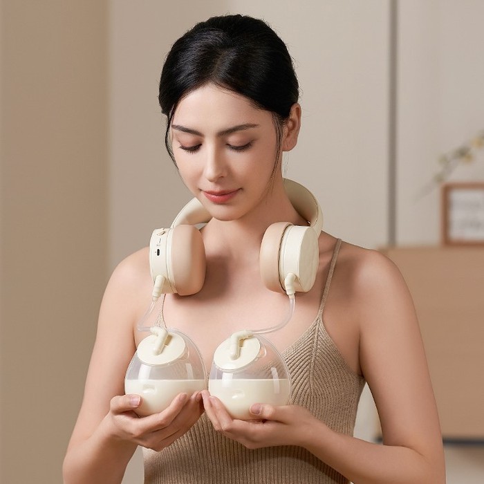Hands-free neck-mounted breast pump design Hands-free neck-mounted breast pump design